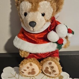 Plush Bear in Red Santa Outfit